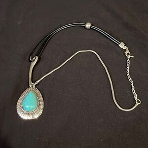 Western Turquoise Teardrop Necklace